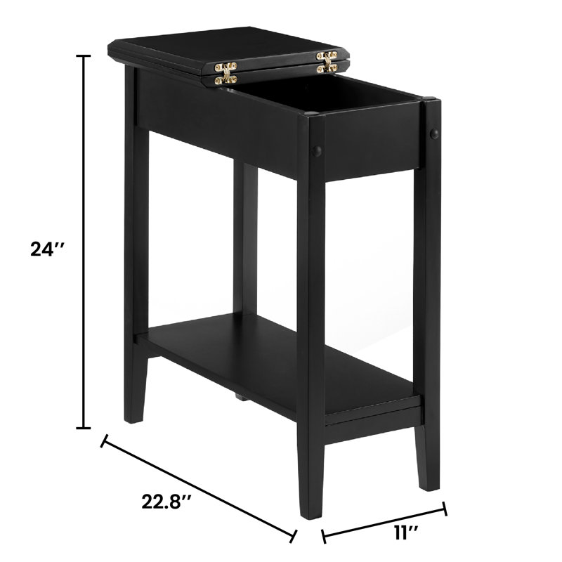 Winston Porter Ilithia 23.6" Tall End Table with Storage, Flip Top